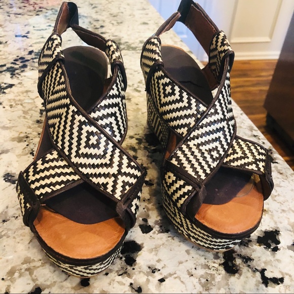 Lucky Brand Koko Woven Slingback Platform Sandals - Picture 1 of 8